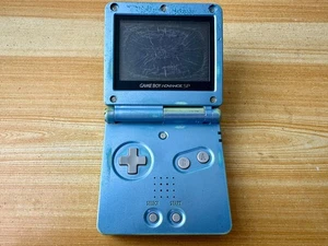 Nintendo Gameboy Advance SP AGS001 Pearl Blue Handheld Console - Parts or Repair - Picture 1 of 10