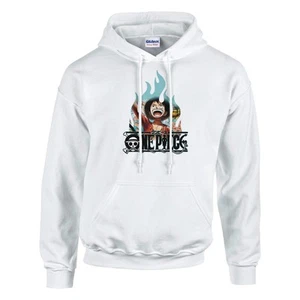 Sudadera con capucha con logotipo de anime de una pieza con diseño de llama azul - Imagen 1 de 5