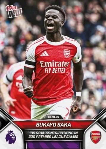 Bukayo Saka 2025-26 Premier League Topps Now 31 Arsenal Presale EPL - Image 1 of 1