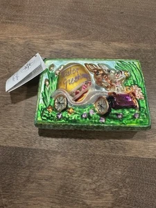 Christopher Radko 2002 Easter Ornament "EASTER GREETINGS" NWT GREEN RARE - Picture 1 of 7