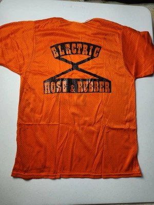 Camisa Jersey Vintage Años 80 Malla Grande Naranja Manguera Eléctrica y Goma #23 Foto 1 de 4