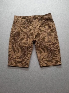 Levi's 511 Bermuda Shorts Mens Size 34 Brown Tropical Leaf Print Hawaiian Casual - Picture 1 of 16