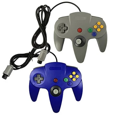 Lot Of 2 N64 Game Gaming Pad Console Controllers For Nintendo 64 N64 Blue - Image 1 of 4