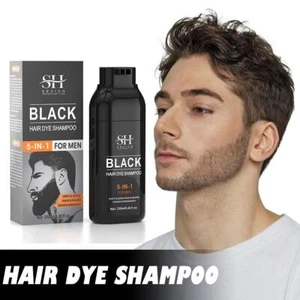 5-in-1 Hair Dye Shampoo Beard, Hair Natural Black Dye Coverage Grey D4P6 Z . - Bild 1 von 14
