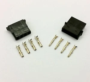 MALE & FEMALE 4 PIN MOLEX PC PSU POWER CONNECTORS - 5 OF EACH - BLACK INC PINS - Picture 1 of 6