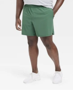 Men’s All In Motion Big & Tall Stretch Woven Shorts Dark Green XXL NWT - Picture 1 of 8