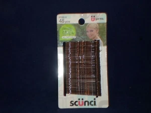 SCUNCI No Slip Grip Bobby Pins Brown ALL DAY HOLD Pack Of 48 T18 - Picture 1 of 3
