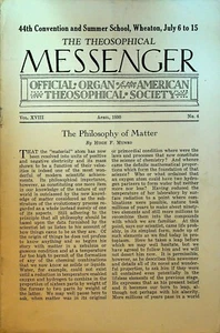 Theosophical Messenger Magazine April 1930 Hugh Munro - Picture 1 of 1