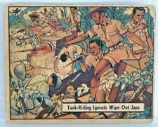 #53 Tank riding Igorots Wipe Out Japanese WAR GUM 1942 History  card