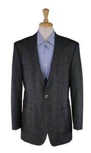 Hugo Boss Current Janson Gray/Black Woven 110's Wool Patch Pocket Blazer 42L - Picture 1 of 11