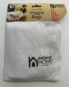 Natural Home Brands reusable veggie bags | 5 Packs | Washable | 2 Sizes - Picture 1 of 3