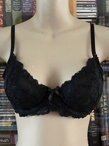 NWOT Jessica Simpson 36B Black Lacy Underwired Bra None Padded