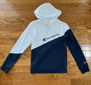 Champion Boys T-Shirt Size Large Navy Blue Long Sleeves Hoodie New With Tags - Picture 1 of 7