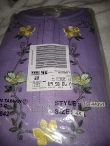 Woman Within Purple Floral Shirt Top Tunic Size 4X Short Sleeve Clothing Clothes - Picture 1 of 6