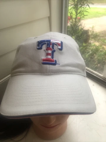 Vintage Texas Rangers Red White Blue American Flag FSN Adjustable Strap Hat Cover