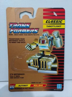 Transformers G1 Classic Throttlebot Rollbar Gold Cardback only - Image 1 of 2