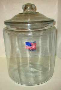 LARGE STORE COUNTER DISPLAY GLASS CANISTER JAR W/COVER MADE in USA - Picture 1 of 3