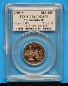 2000-S PCGS MASSACHUSETTS QUARTER Graded PR69DCAM PCGS # 913007.69/21272363 - Picture 1 of 4