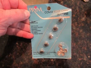 Prym 5 Cover Your Own Buttons Size 18 Reusable NEW on CARD Free Shipping r - Picture 1 of 3