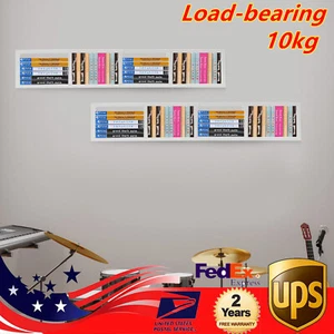  2PCS White Wall Mount 34 In Media Storage Rack CD DVD Organizer Stand Holder - Picture 1 of 13