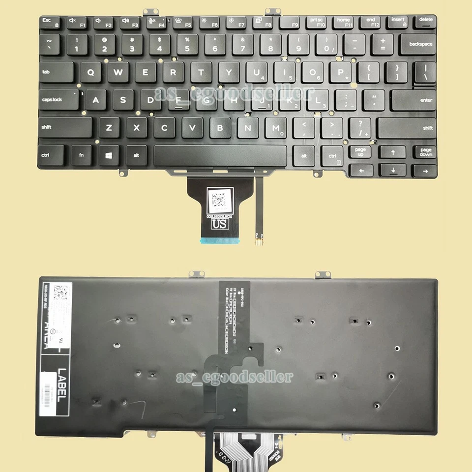 New for DELL Latitude 5400 5401 2019 Keyboard US BACKLIT, No Pointer , No Frame - image 1 of 1