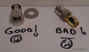 KENWOOD YAESU ICOM SMA male to BNC female ANTENNA ADAPTER -- OVER 100 SOLD!! - Afbeelding 1 van 4