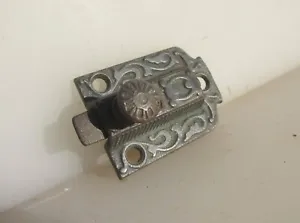 Antique Iron Sprung Lock Bolt Old Cupboard Pew Door Fastener Victorian Cupboard - Picture 1 of 13