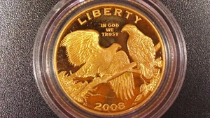 2008 W Proof Gold $5 Bald Eagle Recovery Commemorative coin - Picture 1 of 2