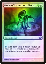 Circle of Protection: Black FOIL 9th Edition HEAVILY PLD Uncommon CARD ABUGames