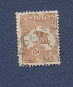 AUSTRALIA - Scott 50 - used - watermark 10 - 6d kangaroo - 1923 - Picture 1 of 1