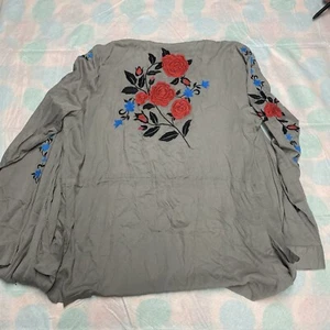 Roper rose embroidered long sleeve cardigan - Picture 1 of 12