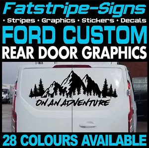 SE ADAPTA A FORD TRANSIT CUSTOM ADVENTURE MONTAÑAS PEGATINAS GRÁFICOS FURGONETA CÁMPER - Imagen 1 de 2