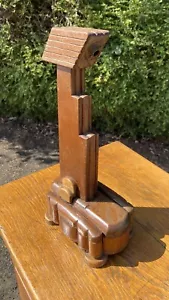 Base de lámpara/lámpara de escritorio de madera Art Deco vintage de 1920 *necesita cableado* - Imagen 1 de 15