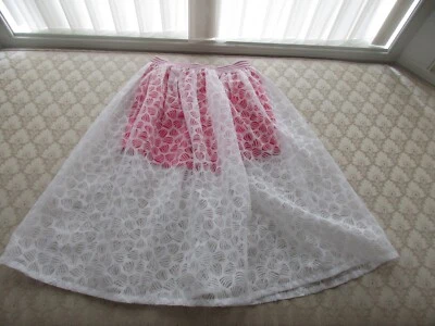 Catimini Niño Niña Estampado Blanco Falda Pull-On con Pantalones Cortos Rosa Incorporados, Talla 10 Foto 1 de 4