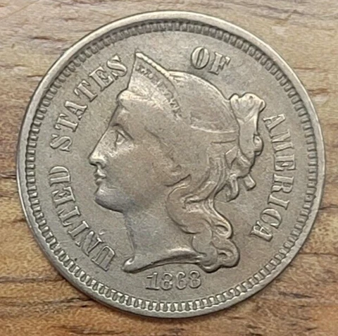 1868 Three 3 Cent Nickel Cover
