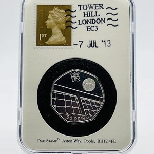 2013 Andy Murray Wimbledon Tennis Championship DateStamp 2011 Silver 50p Coin - Picture 1 of 5