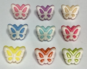 6 x Colourful Butterfly Buttons - 13 x 16mm (Pick your butterflies) - Picture 1 of 16