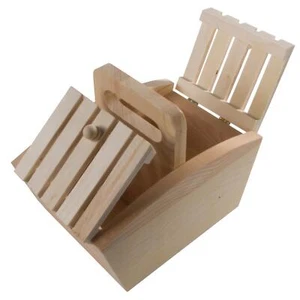 Small Wooden Thread Box with Handle 18x12x14 Storage Basket Sewing Organiser - Picture 1 of 12