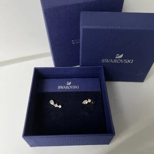 Swarovski Attract Ohrringe, weiße Kristalle in Rund /Tropfenform, rosé vergoldet - Bild 1 von 7