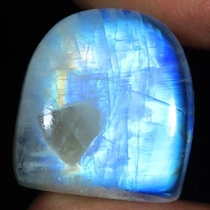21.40 Cts Natural Sri Lanka RAINBOW MOONSTONE Cabochon Gemstone 16x17x7 mm LM_76 - Picture 1 of 6