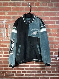 Vintage Y2K Philadelphia Eagles NFL Football Wildleder Lederjacke Erwachsene Größe XXL - Bild 1 von 9