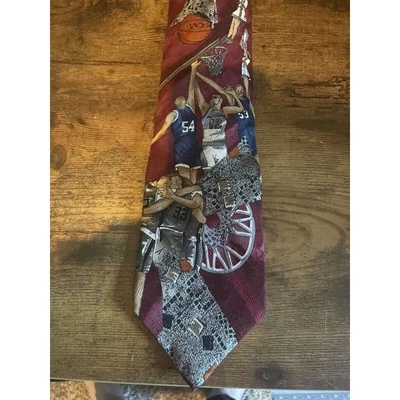 Corbata de cuello Papillon 100 % seda diseño baloncesto corbata para hombre #101-2 Foto 1 de 4