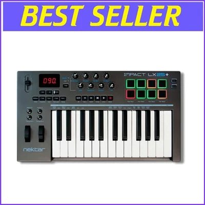 Compact 25-Key USB MIDI Controller Keyboard with DAW Integration – Dark Grey - Image 1 of 4
