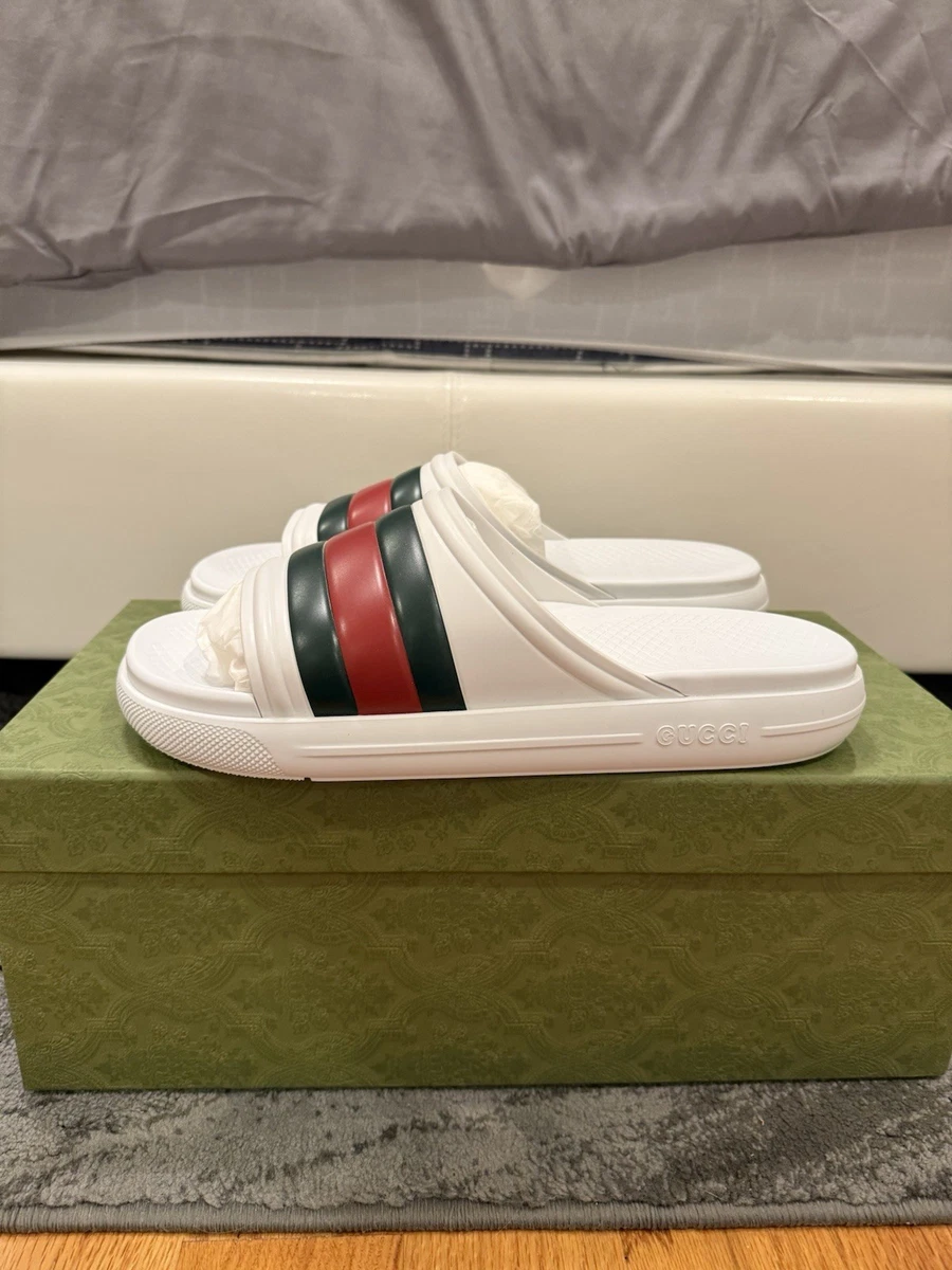 Gucci White Slide Sandals for Men for sale - eBay