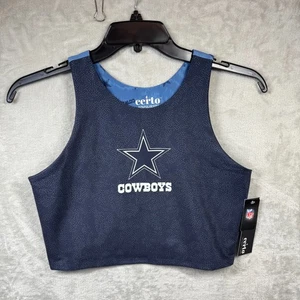 Dallas Cowboys NFL NEW Sports Bra Womens XXL Navy Blue Midi Tank Certo Stretch - Picture 1 of 6