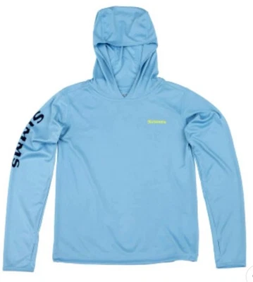 Simms Pesca Niños Solar Tech Sudadera con Capucha Denim Desteñido Mediano Ultra Suave UPF Camiseta de Sol NUEVA Foto 1 de 4