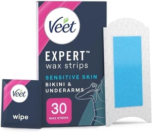 Veet Expert Strisce Cera Fredda Bikini e Ascelle 30 Strisce Cera e 3 Salviette Finitura - Foto 1 di 1