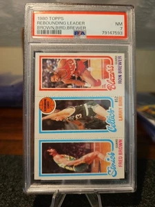 1980-81 Topps - Larry Bird (RC), Fred Brown, Ron Brewer PSA 7 NM - Picture 1 of 2