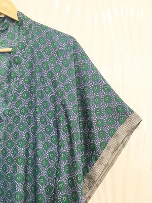 Pure Silk Green & Blue Girl's-Women's Long Kaftan Style Maxi  Boho Dress MG1167 - Image 1 of 4