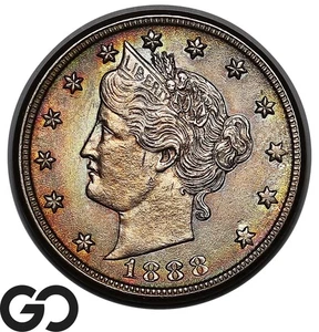 1888 Liberty Nickel, V Nickel, Beautiful Choice BU++ Better Date - Picture 1 of 3